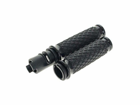 Taverner Motorsports - Handgrips; Diamond Contour Blk - AVG-DIA-65-ANO-F24