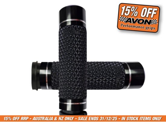 Taverner Motorsports - Handgrips; TBW'08-24 K25 Blk - AVG-K25-ANO-FLY