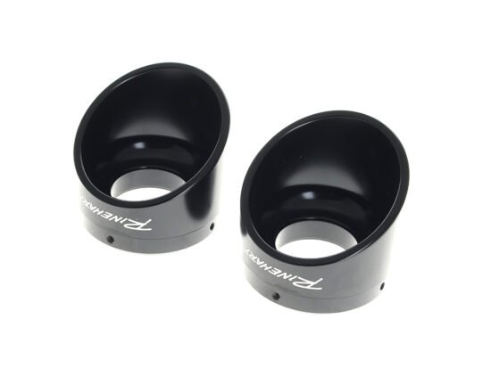 Taverner Motorsports - End Caps; 4.5" Slash Cut Blk (Pair) - RIN-900-0170