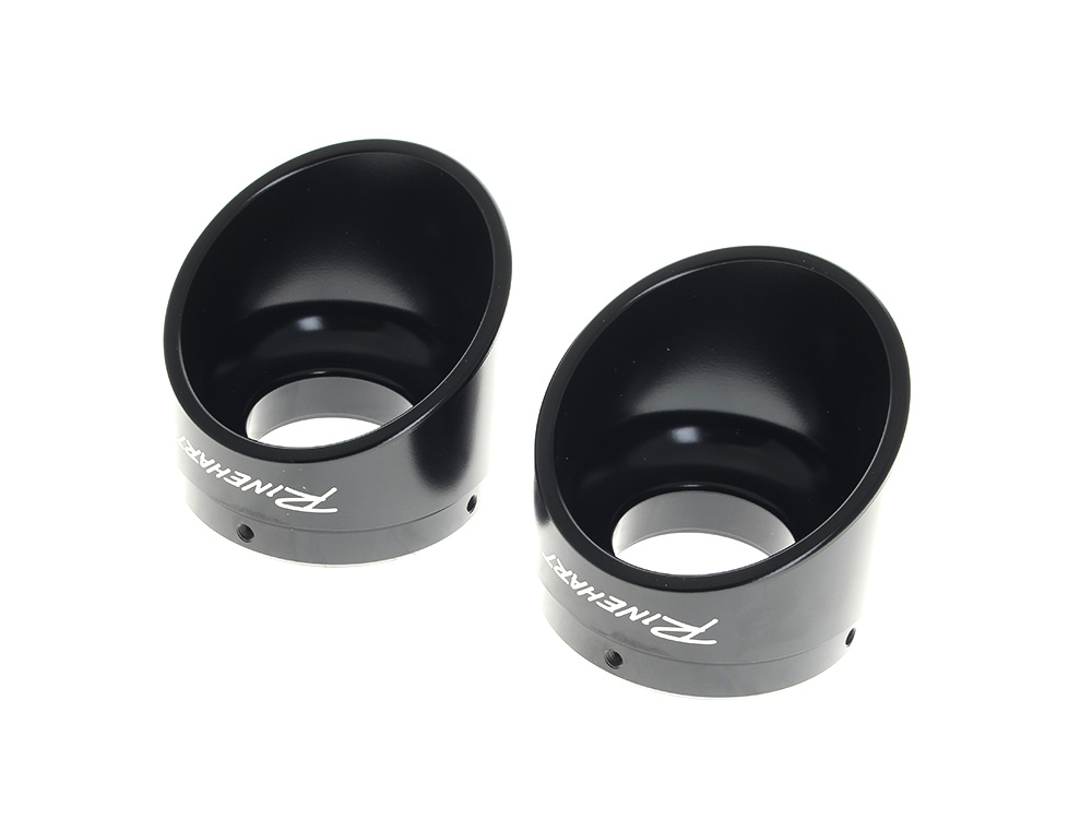 Taverner Motorsports - End Caps; 4.5" Slash Cut Blk (Pair) - RIN-900-0170