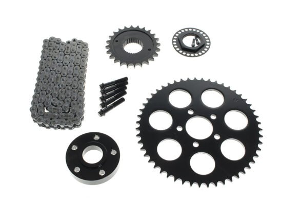 Taverner Motorsports - Belt to Chain Conv; FXD'06-17 - CHAIN CONV-04-BLKSPKT