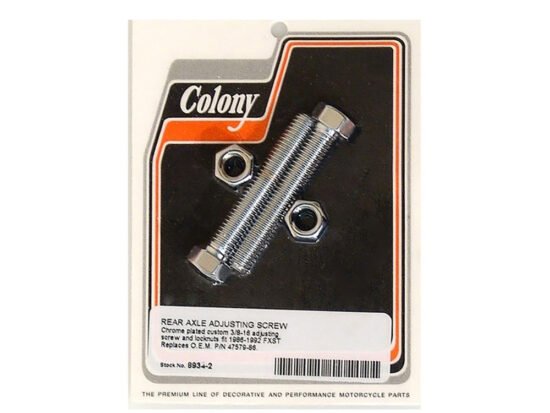 Rear Axle Adjusting Kit - Chrome. Fits Softail 1986-1992. - Colony Machine