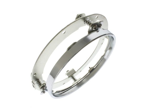 7in. Headlamp Insert Adaptor Bracket - Chrome. Fits All 2013 earlier Touring & all FreightTrain Nacelle. - Hoglights