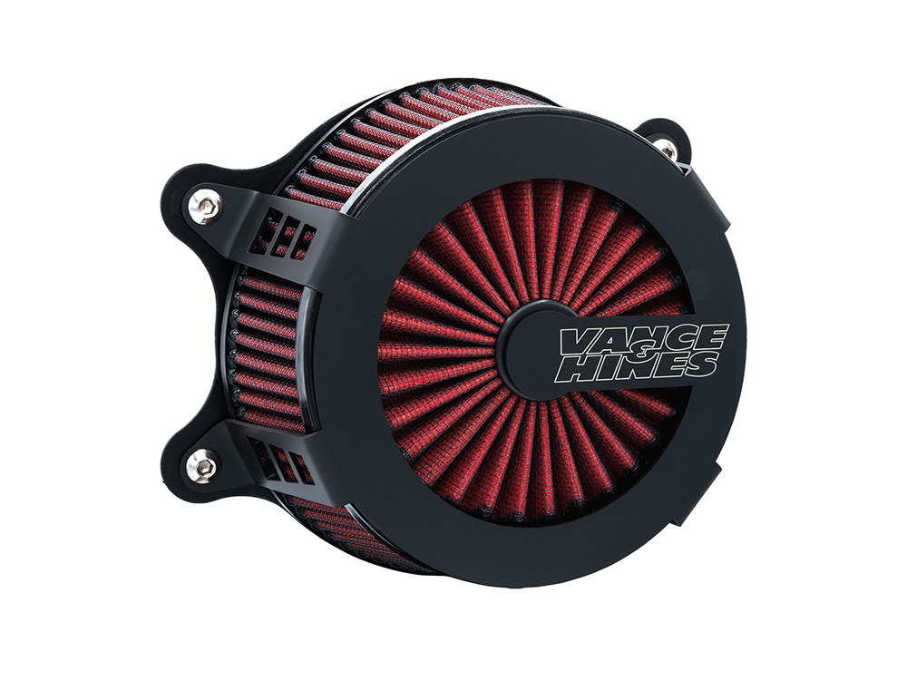 VO2 Cage Fighter Air Cleaner Kit - Black. Fits Touring 2017-2024 & Softail 2018-2024 - Vance And Hines