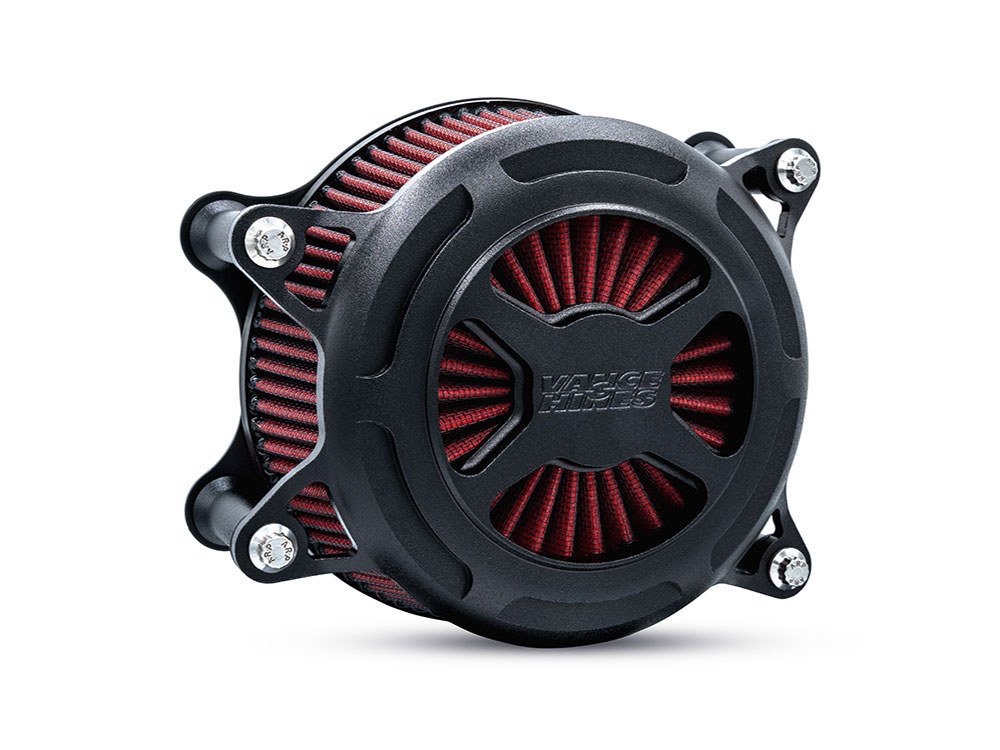 VO2 X Air Cleaner Kit - Wrinkle Black. Fits CVO Touring 2023up, Street Glide & Road Glide 2024up, Touring 2025up & Softail 2025up - Vance And Hines