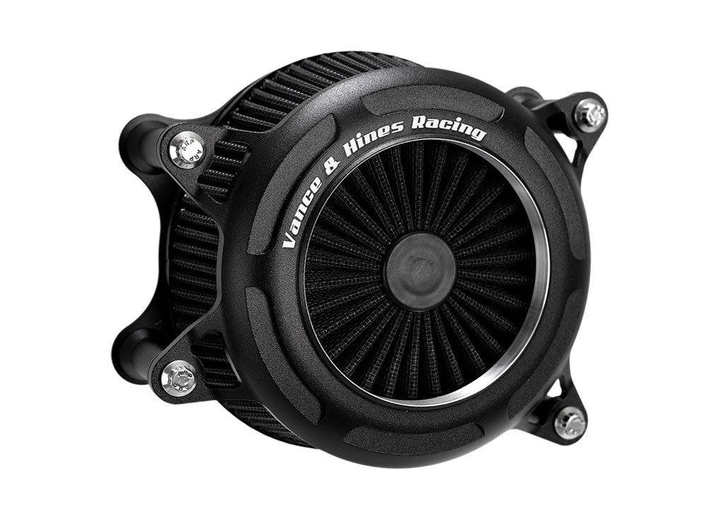 VO2 Onyx Air Cleaner Kit - Wrinkle Black. Fits Touring 2017-2024 & Softail 2018-2024 - Vance And Hines